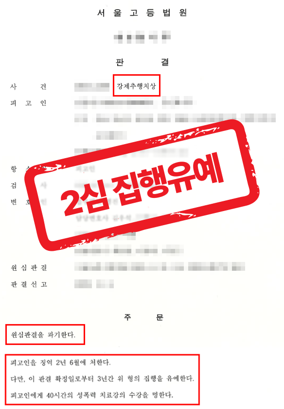 강제추행치상 1심 징역 3년 받은 사건을 2심에서 집행유예 3년 감형 받은 사례 — 성범죄 전문 변호사의 실전 변론