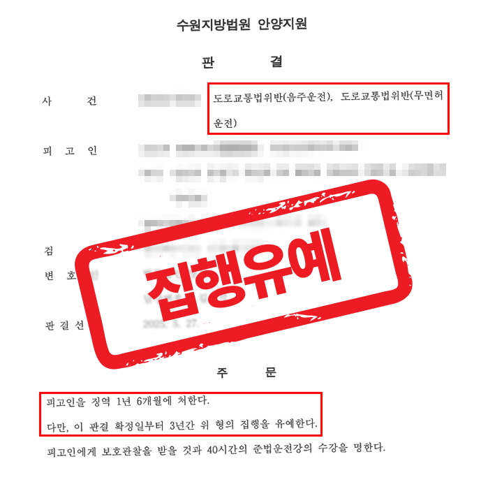 4번째 음주운전, 전과 3범도 실형 피하고 집행유예로 선처받은 사례 — 음주운전 전문 변호사의 실전 변론
