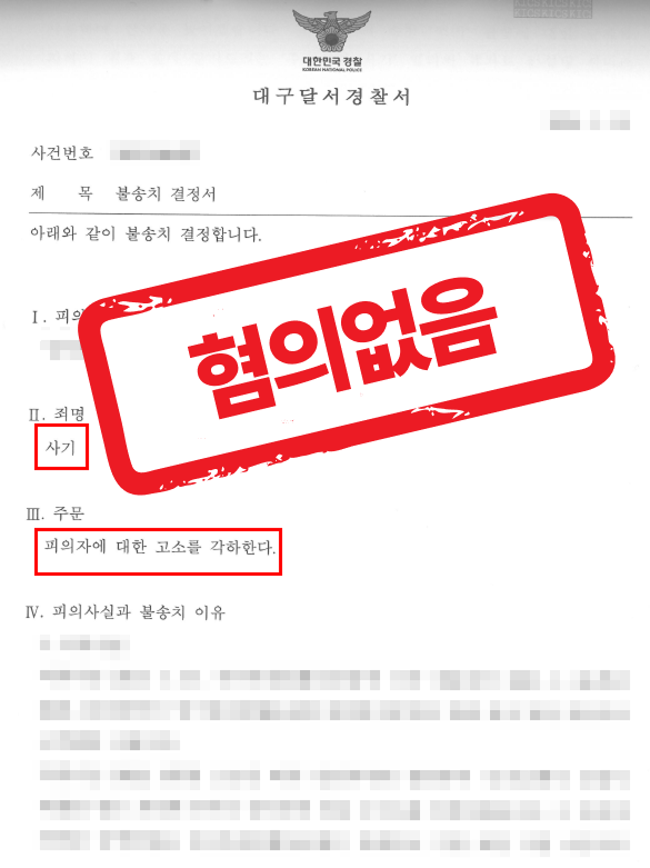 금융기관 대출 담당자가 1억 1천만 원 사기로 억울하게 고소되었으나 무혐의로 종결된 사례 — 형사 전문 변호사의 실전 변론